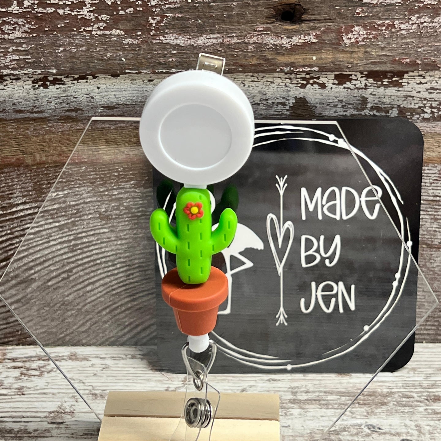 Cactus w-Dark Planter Badge Reel